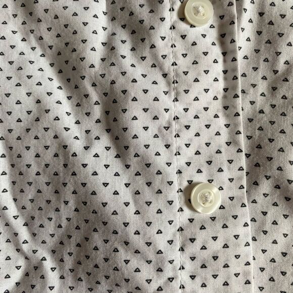 Van Huesen boys size 8 button up collared long sleeve white geomertric - Picture 3 of 6